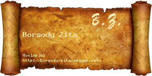 Borsody Zita névjegykártya